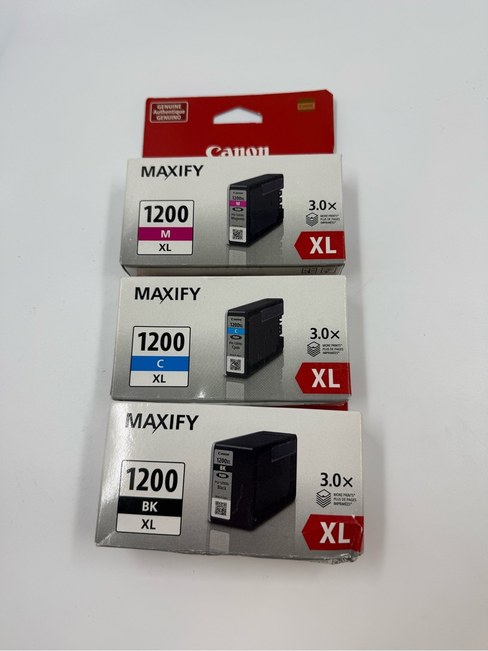 Canon Maxify 1200 Xl Ink X 3 Black Cyan & Magenta New
